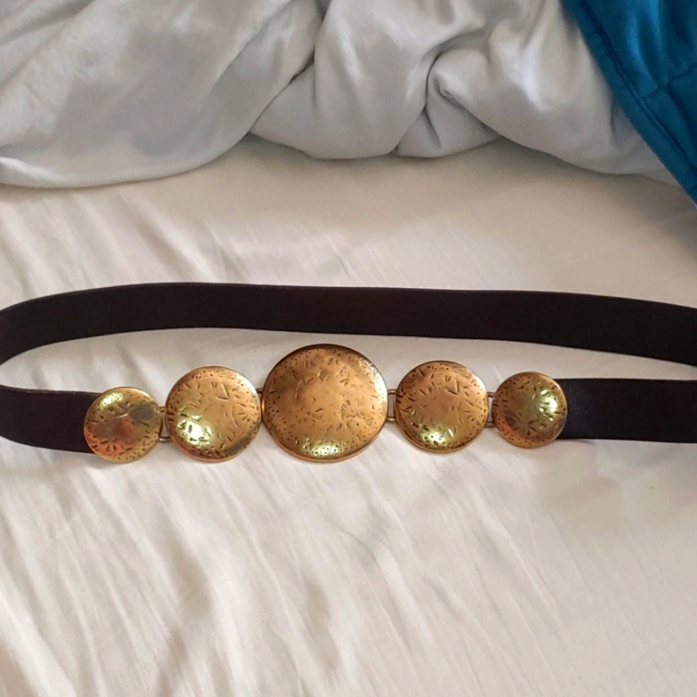 Leather and Metal Disc Belt